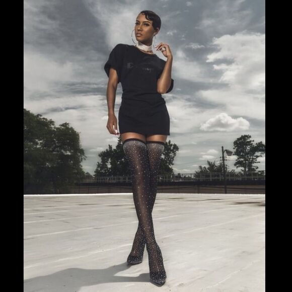 NWT Rhinestone Stocking Boots Size 9 - Picture 7 of 8